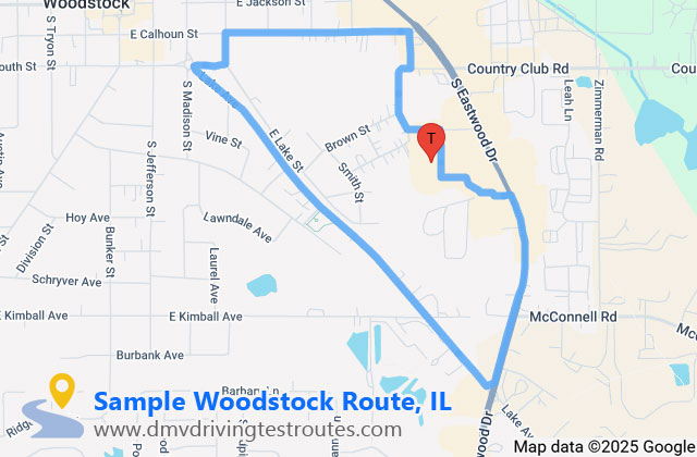 Woodstock SOS dmv driving test routes map