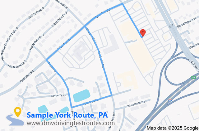 York Driver License Center dmv driving test routes map